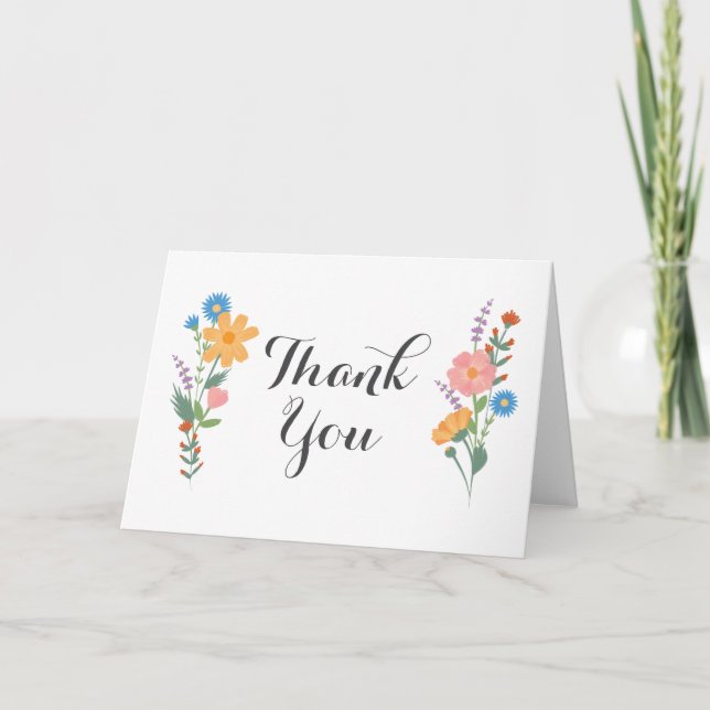 Carte de remerciements plié Fleur sauvage été (Devant)