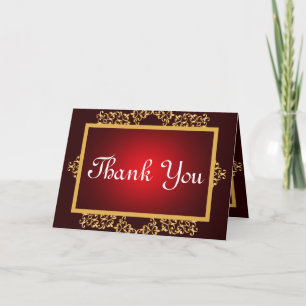 Carte de remerciements plié Lord Ganesha/Hindu Red