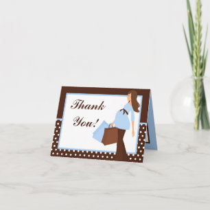 Carte de remerciements plié Mod maman Pois