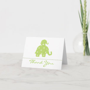 Carte de remerciements plié par éléphant de maman