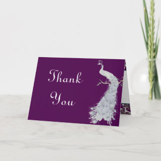 Carte de remerciements plié Peacock/Fleur Branche 
