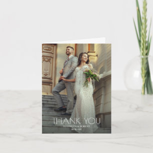 Carte de remerciements plié photo mariage