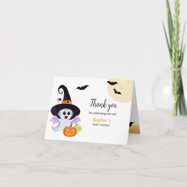 Carte de remerciements plié pour Baby shower. (Devant)