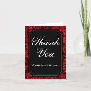 Carte de remerciements plié Rose gothique