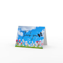 Carte de remerciements pliée