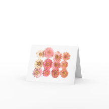 Carte de remerciements pliée de collage Zinnia