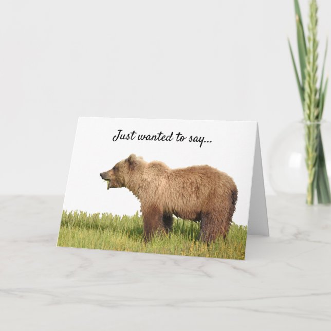 Carte de remerciements pliée d'ours grizzli (Devant)