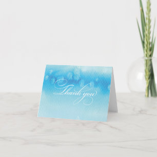 CARTE DE REMERCIEMENTS PLIÉE ombre aquarelle bleu 