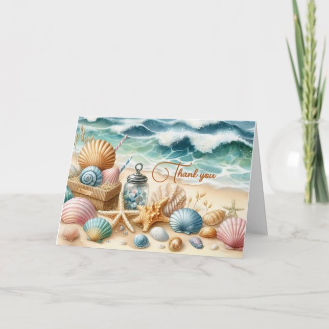 Carte de remerciements Plongé En Bord De Mer (Devant)