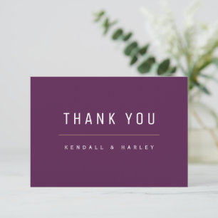 Carte De Remerciements Plum Purple Moderne Typographie Chic Simple