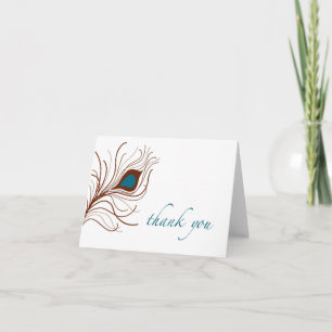 carte de remerciements {plumes de paon}