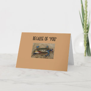 CARTE DE REMERCIEMENTS PLUS UN "BLEUE CRAB"
