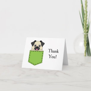 Carte De Remerciements Poche animal chien Personnaliser
