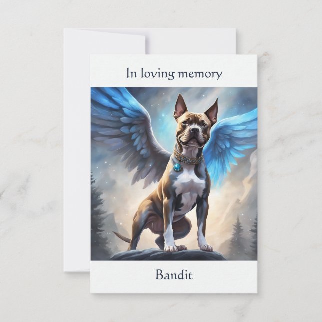 Carte De Remerciements Poème commémoratif personnalisé Pitbull Brown Symp (Devant)