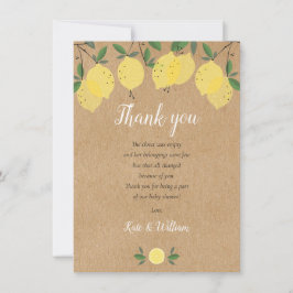 Carte De Remerciements Poème de Baby shower Rustic Lemons