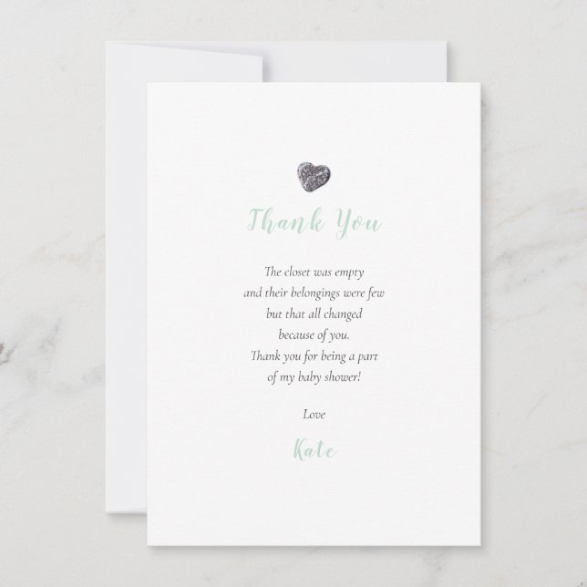 Carte De Remerciements Poème de l'Merci du Baby shower de cailloux (Devant)