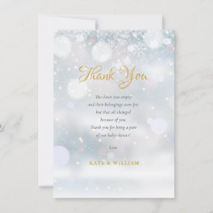 Carte De Remerciements Poème de l'Merci du premier Baby shower des flocon