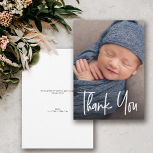 Carte De Remerciements Poignée moderne Baby shower personnalisé photo gar