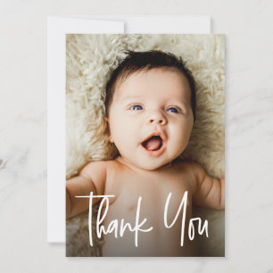 Carte De Remerciements Poignée moderne photo personnalisée bébé