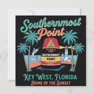 Carte De Remerciements Point le plus méridional Key West ambiance rétro t
