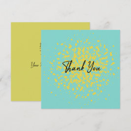 Carte De Remerciements Points d'aquarelle d'explosion jaune chic sur Abst