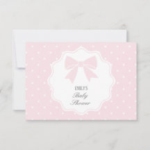 Pois classique Baby Pink Bow Girl Baby shower
