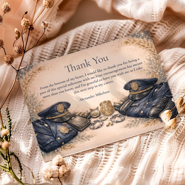 Carte De Remerciements Police Academy Formal Badge Graduation (Créateur téléchargé)