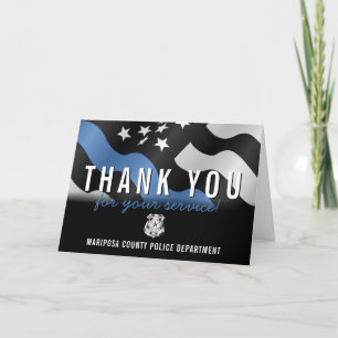 Carte De Remerciements Police de la ligne bleue