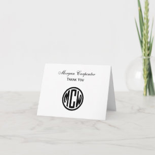 Carte De Remerciements Police do-it-yourself BG du cercle noir blanc