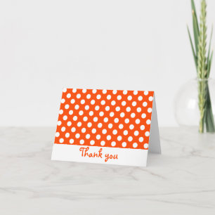 Carte De Remerciements Polka blanc et orange - Notes de remerciement