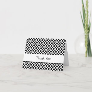 Carte de remerciements Polka-Dots noir