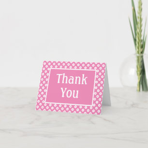 Carte De Remerciements Polka rose pâle