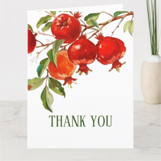 Carte De Remerciements Pomegranes aquarelle thème Couleurs vives