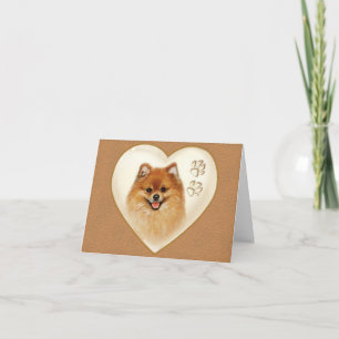 Carte De Remerciements Pomeranian Dog Note card, Thank you cards