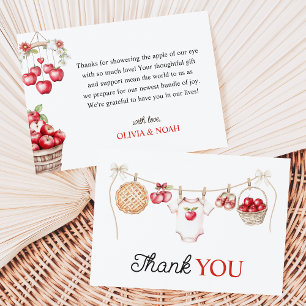 Carte De Remerciements Pomme de notre Baby shower de récolte d'orchidées