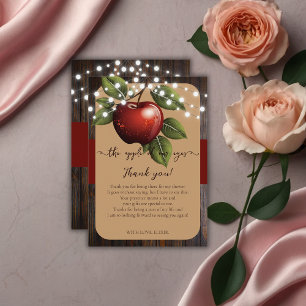 Carte De Remerciements Pomme de notre oeil Baby shower d'automne rustique