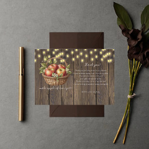 Carte De Remerciements Pomme de notre oeil chute Baby shower de bois flor