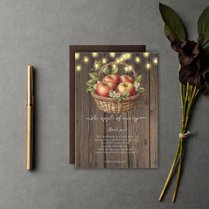 Carte De Remerciements Pomme de notre oeil chute Baby shower de bois flor