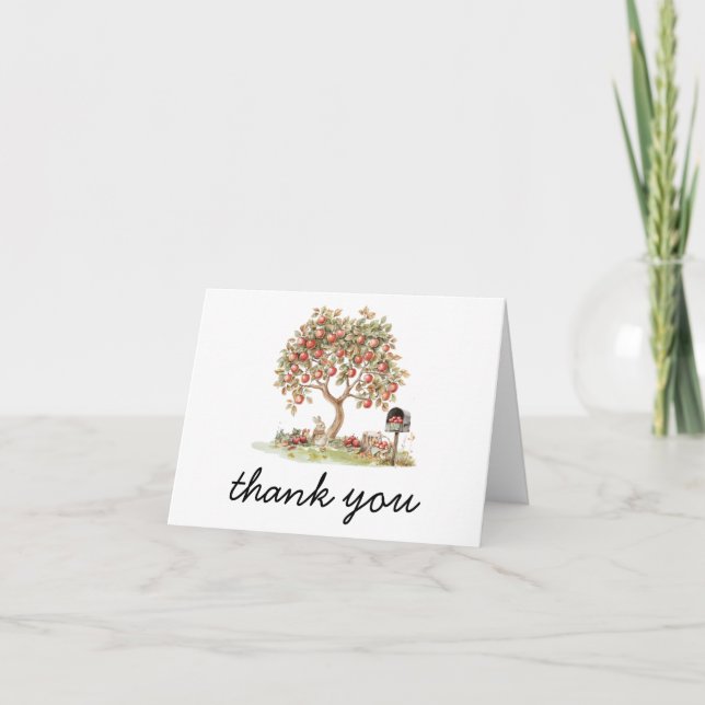 Carte De Remerciements Pomme tombée de nos yeux Baby shower (Devant)