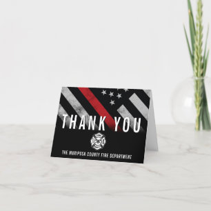 Carte De Remerciements Pompier Service d'incendie Drapeau Premier réponde