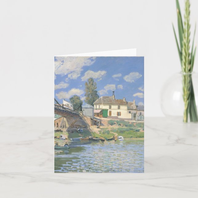 Carte De Remerciements Pont de Villeneu par Sisley Impressionist Paint (Devant)