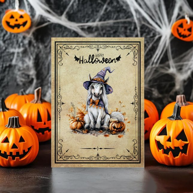Carte De Remerciements Pony Horse sorcier Citrouille Halloween heureux (Créateur téléchargé)