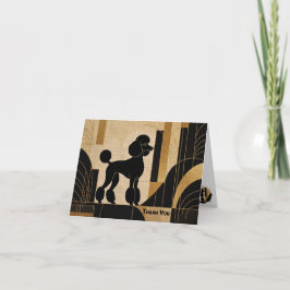 Carte De Remerciements Poodle Silhouette Thank You Notecard