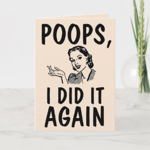 CARTE DE REMERCIEMENTS POOPS, JE L'AI FAIT DE NOUVEAU FUNNY BANTHDATING C