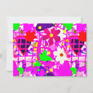 Carte De Remerciements Pop art fleurs vives
