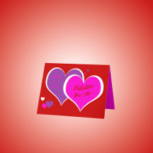 Pop-Art Hearts & Stars Valentine Greeting Card