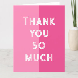 Carte de remerciements pop art rose moderne