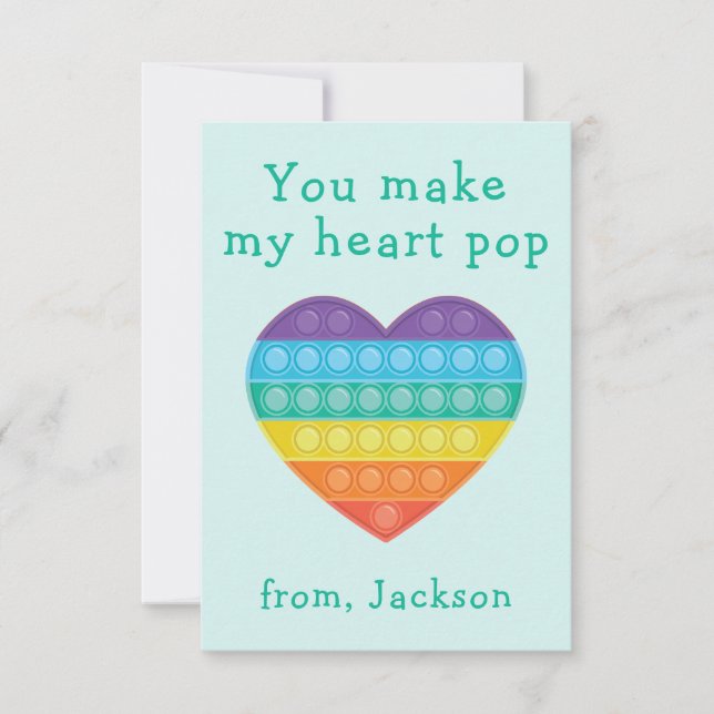 Carte De Remerciements Pop fidgroom classe valentine arc-en-ciel (Devant)