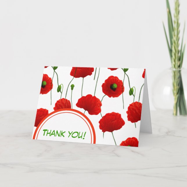 Carte De Remerciements Poppies (Devant)
