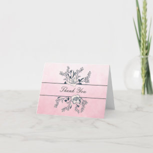 Carte De Remerciements Poppies Ombre Rose Art Line